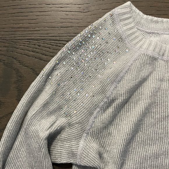 Justice silver sweater sz 12 (fits small) NWT retail $52 - Picture 2 of 3